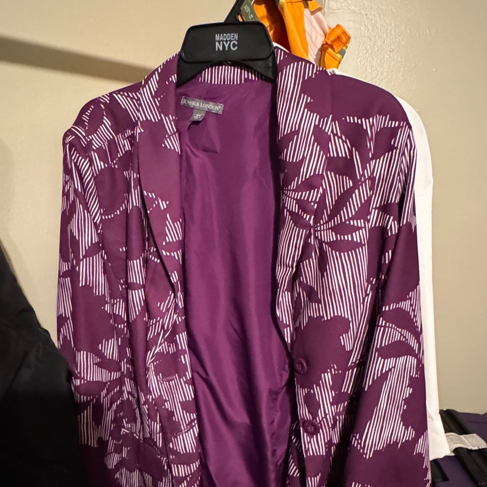 Jessica London Purple Patterned Blazer